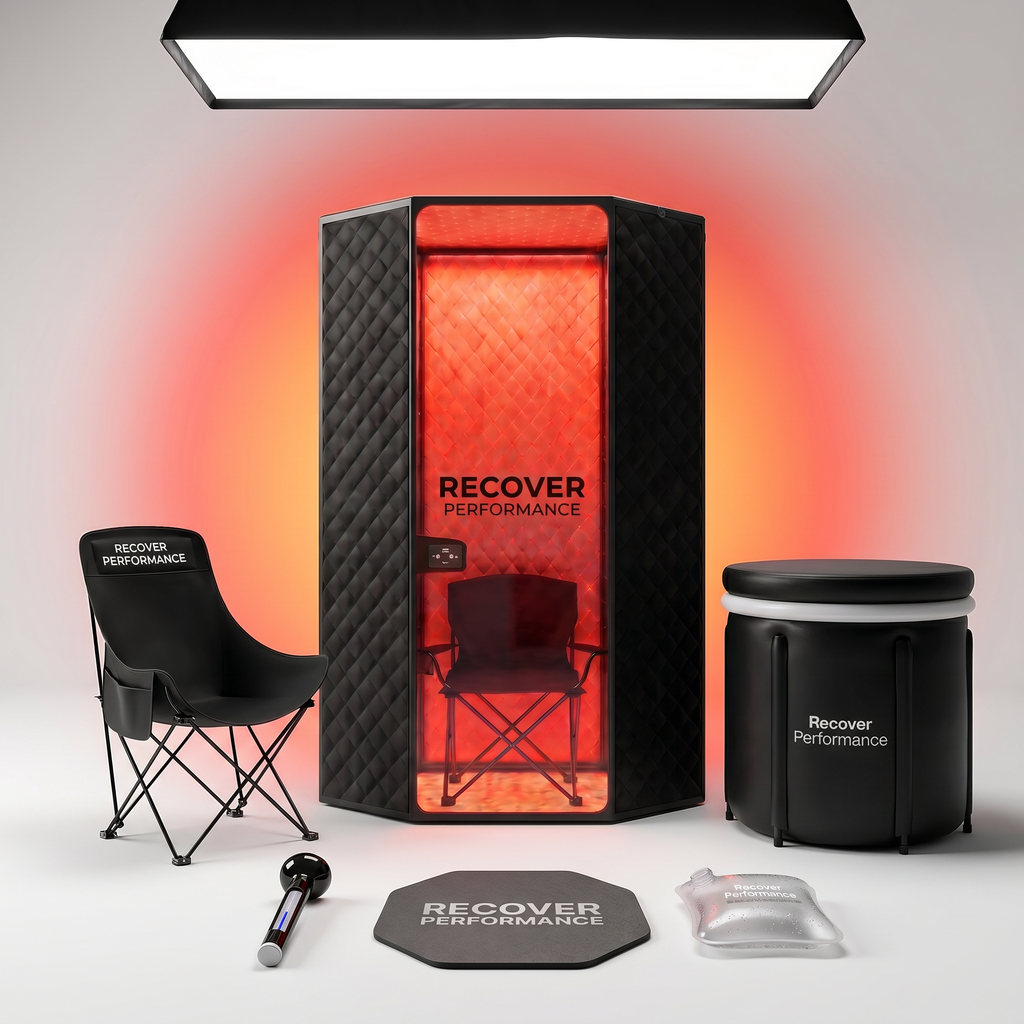 Recover Performance Pro Powered by PowerPro™ Heat Sauna® 185°F At-Home Sauna Bundle