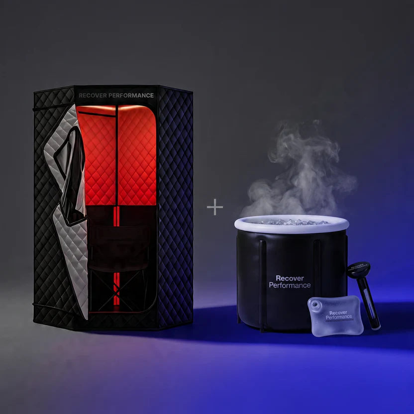 Recover Performance Therapy Bundle  Infrared Sauna + Ice Bath Barrel + Accessories